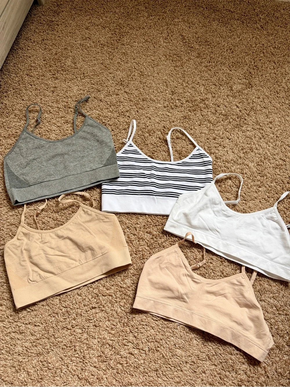 Girls Stretchy Seamless Tank Bras 4 Pack L & XL